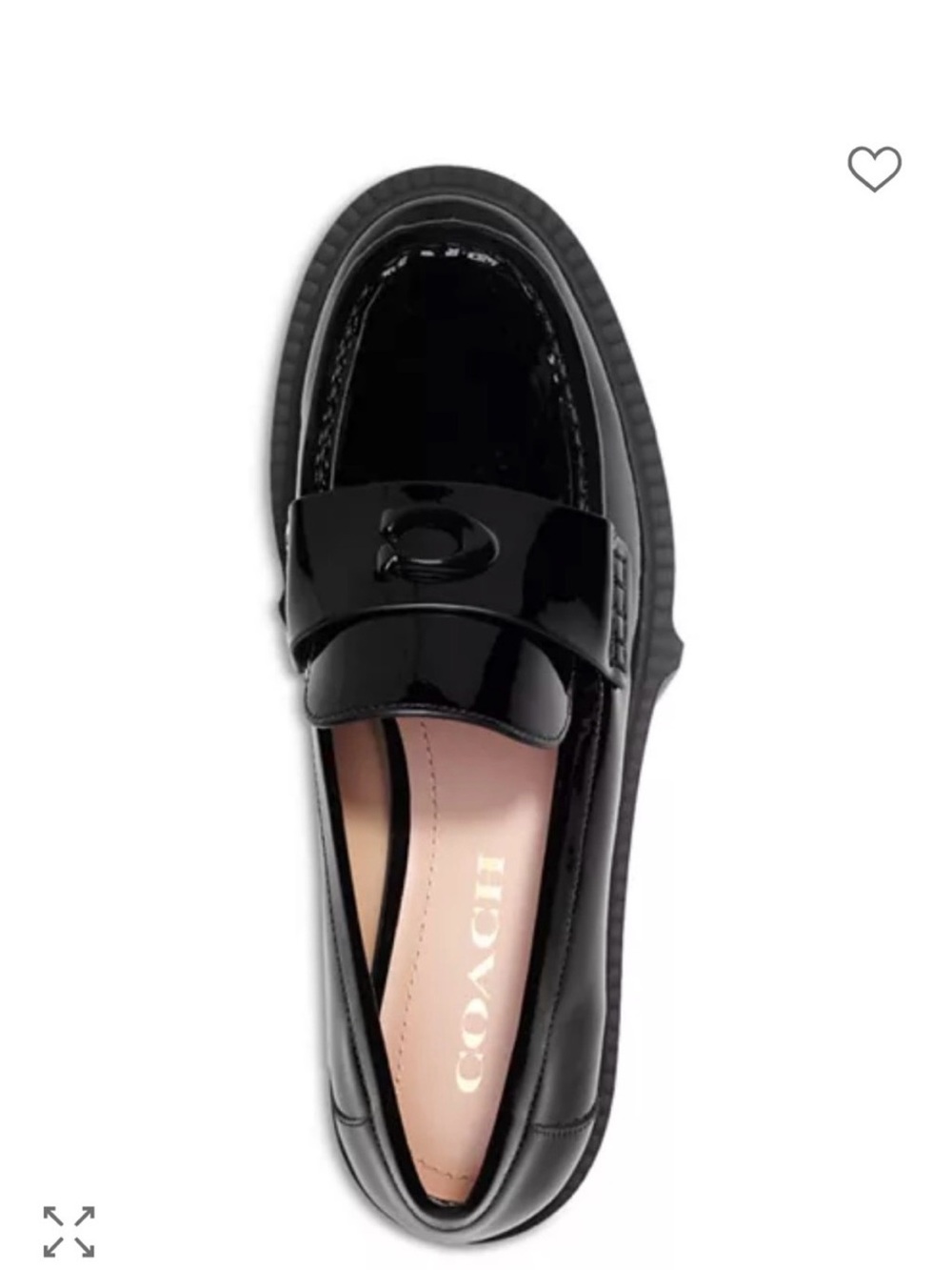 NWT Coach Leah Black Leather Platform Loafer